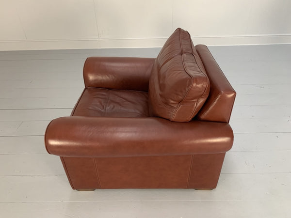 Duresta Garrick Sofa & 2 Armchair Suite - In Tan Brown Niven Leather @ REHAUS