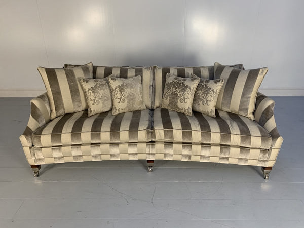 Duresta Hornblower Sofa & 2 Horatio Armchair Suite - In Silver Stripe Velvet @ REHAUS