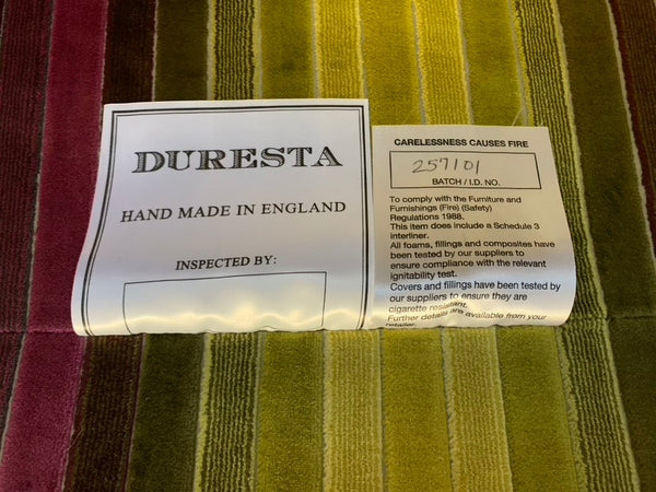 Duresta Lansdowne 2 - Seat Sofa - In Velluti Stripe Velvet Fabric @ REHAUS