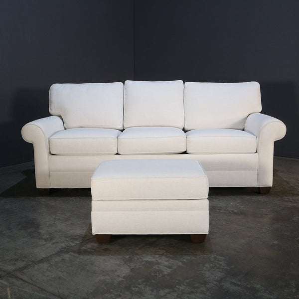 Ethan Allen Bennett Roll Arm Sleeper Sofa & Ottoman @ REHAUS