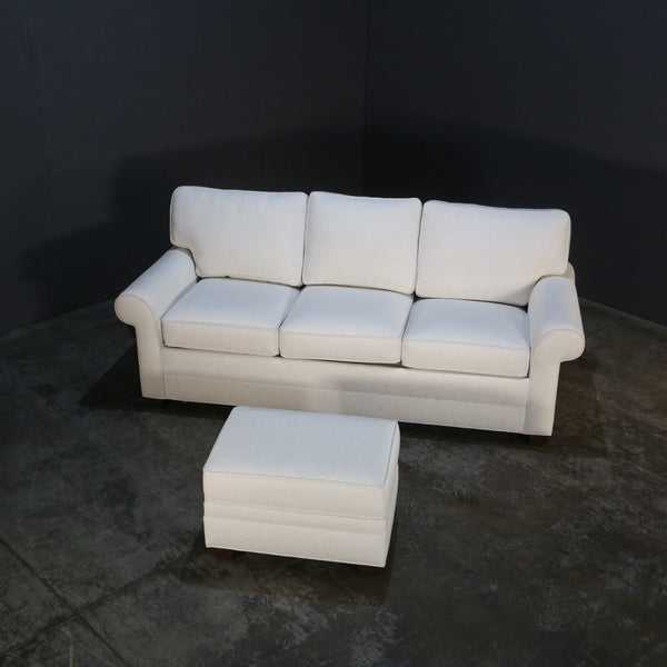 Ethan Allen Bennett Roll Arm Sleeper Sofa & Ottoman @ REHAUS