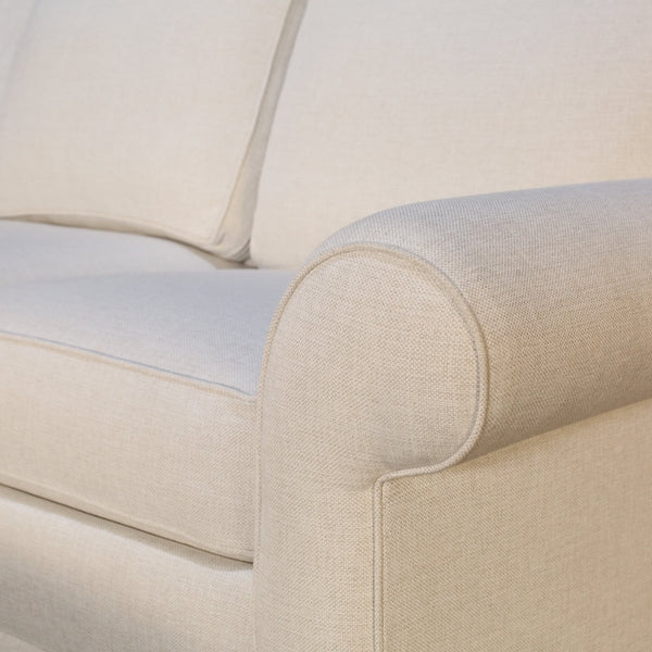 Ethan Allen Bennett Roll Arm Sleeper Sofa & Ottoman @ REHAUS