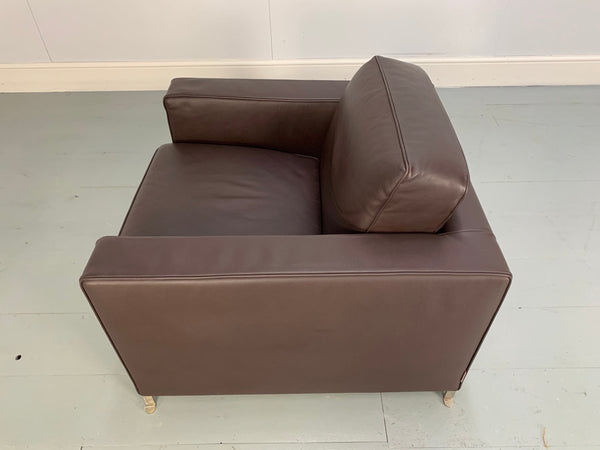 Flexform Bob Movement Armchair in Dark Brown Leather @ REHAUS