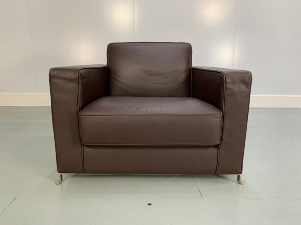 Flexform Bob Movement Armchair in Dark Brown Leather @ REHAUS