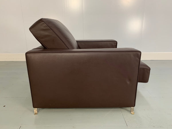 Flexform Bob Movement Armchair in Dark Brown Leather @ REHAUS