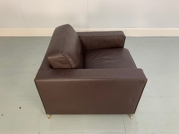 Flexform Bob Movement Armchair in Dark Brown Leather @ REHAUS