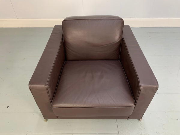 Flexform Bob Movement Armchair in Dark Brown Leather @ REHAUS