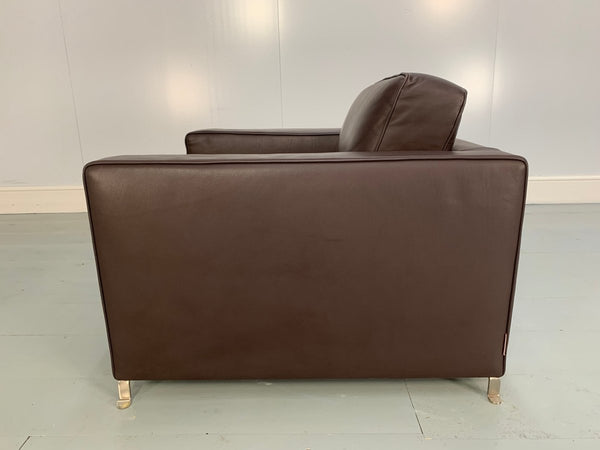 Flexform Bob Movement Armchair in Dark Brown Leather @ REHAUS