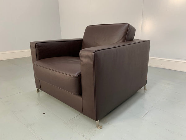 Flexform Bob Movement Armchair in Dark Brown Leather @ REHAUS