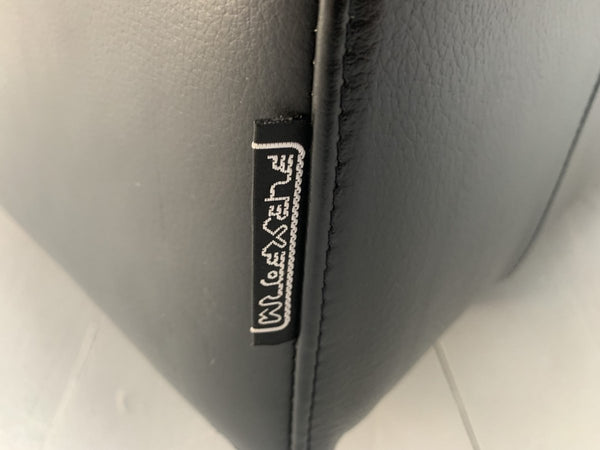 Flexform Status Sectional L - Shape Sofa - In Black Leather & Blue Velvet @ REHAUS