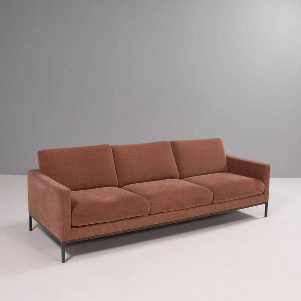 Florence Knoll for Knoll Dusky Pink Fabric Relax Sofa - REHAUS - Florence Knoll