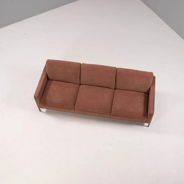 Florence Knoll for Knoll Dusky Pink Fabric Relax Sofa - REHAUS - Florence Knoll