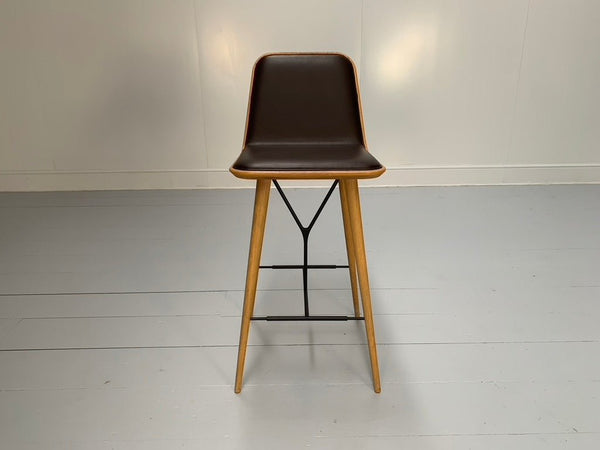 Fredericia Spine Counter Bar Stools - In Brown Leather & Oak (10 Available) @ REHAUS