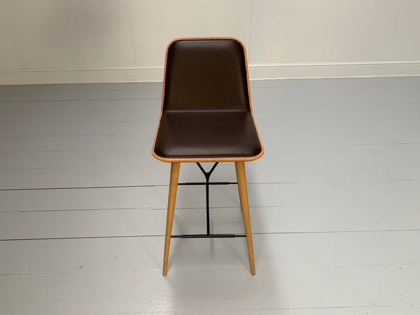 Fredericia Spine Counter Bar Stools - In Brown Leather & Oak (10 Available) @ REHAUS