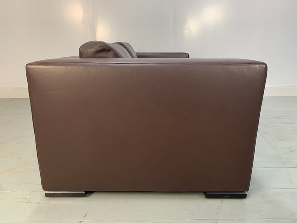 George Smith Leather Sofa - Signature Square - Large 2.5 - Seat Sofa in Brown Leather @ REHAUS