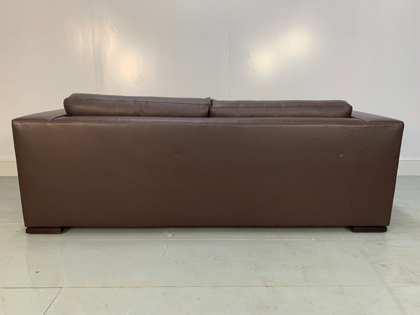 George Smith Leather Sofa - Signature Square - Large 2.5 - Seat Sofa in Brown Leather @ REHAUS