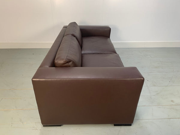 George Smith Leather Sofa - Signature Square - Large 2.5 - Seat Sofa in Brown Leather @ REHAUS