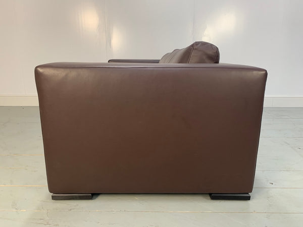 George Smith Leather Sofa - Signature Square - Large 2.5 - Seat Sofa in Brown Leather @ REHAUS