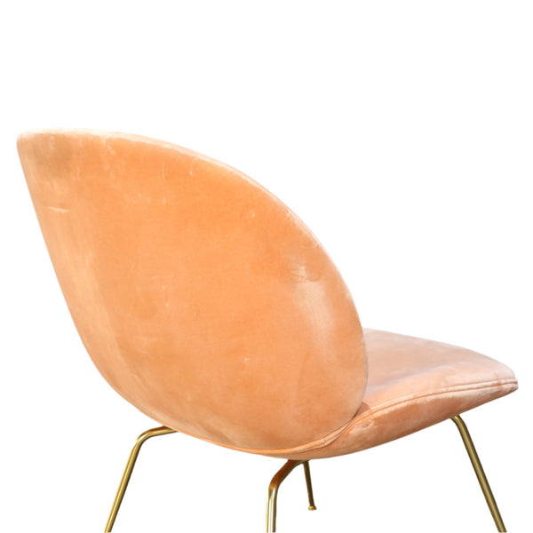 Gubi Beetle Pink Velvet Lounge Chair by GamFratsei @ REHAUS