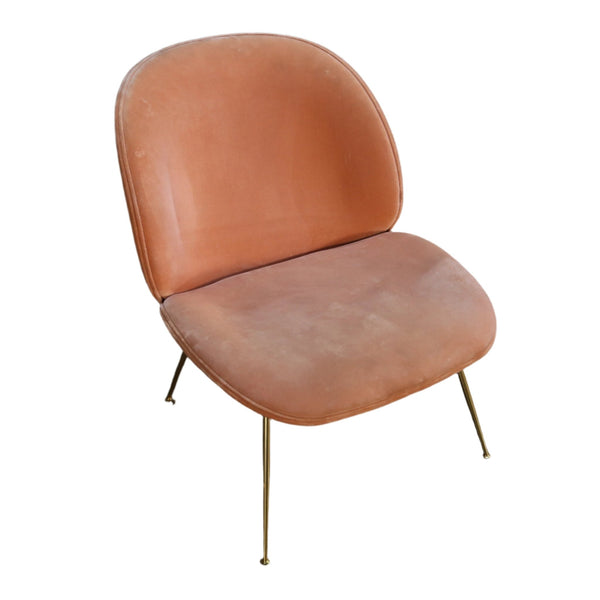 Gubi Beetle Pink Velvet Lounge Chair by GamFratsei @ REHAUS