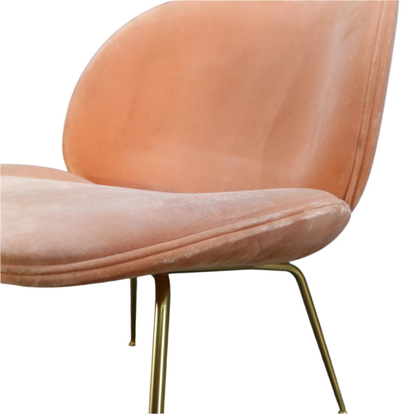 Gubi Beetle Pink Velvet Lounge Chair by GamFratsei @ REHAUS