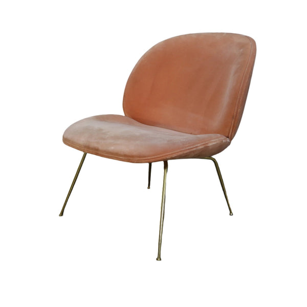 Gubi Beetle Pink Velvet Lounge Chair by GamFratsei @ REHAUS