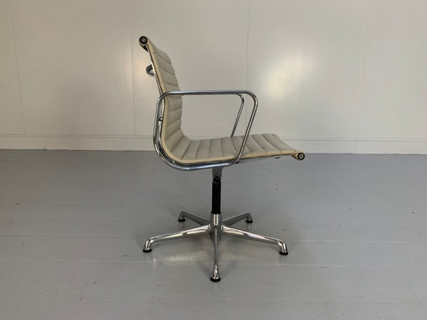 ICF Vitra Eames EA 108 Aluminium Chair - In Pale - Cream Leather @ REHAUS