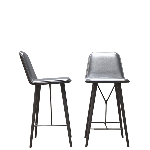 Indor Fredericia Spine Bar Stool with Grey Upholstery @ REHAUS