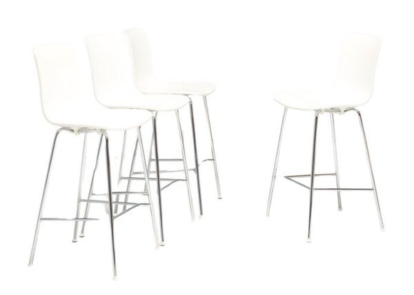 Jasper Morrison for Vitra White HAL RE Medium Bar Stools, 2013, Set of 4 - REHAUS - Jasper Morrison