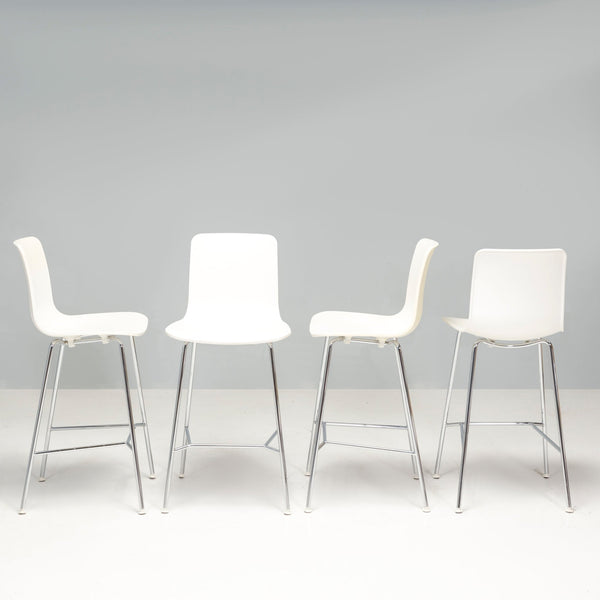 Jasper Morrison for Vitra White HAL RE Medium Bar Stools, 2013, Set of 4 - REHAUS - Jasper Morrison