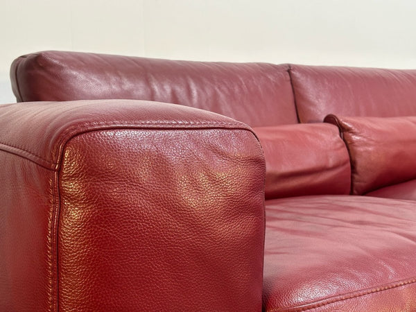 Kesterport Red Leather Two Seater Sofa @ REHAUS