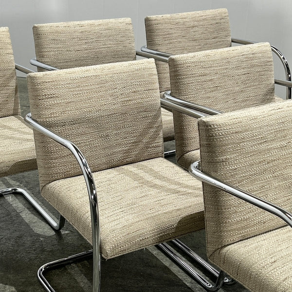 Knoll Brno Cream Tubular Chair by Ludwig Mies van der Rohe, Set of Six @ REHAUS