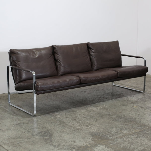 Knoll Brown Leather Fabricius Sofa @ REHAUS