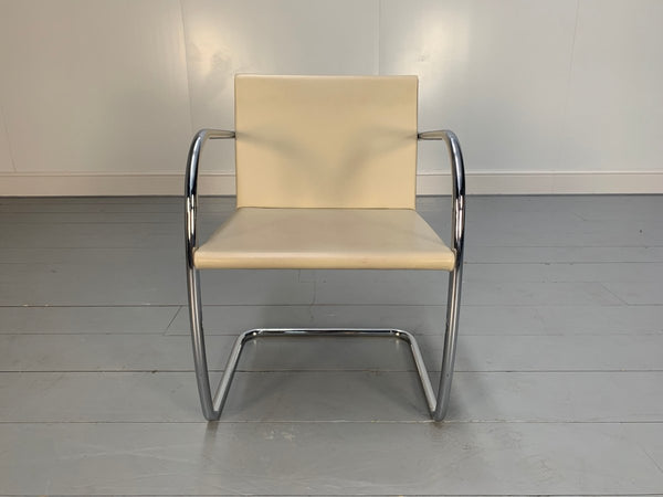 Knoll Studio Brno Armchair Suite in Chrome & Pale Ivory Leather, Set of six @ REHAUS