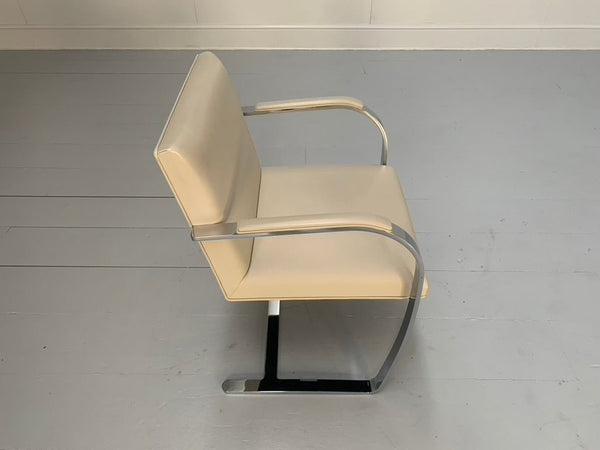 Knoll Studio Brno Flat Bar Armchairs - in Chrome & Ivory Leather, Set of Fourteen @ REHAUS