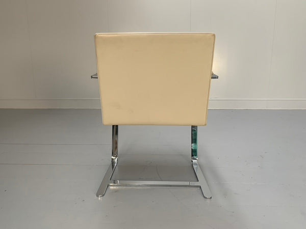 Knoll Studio Brno Flat Bar Armchairs - in Chrome & Ivory Leather, Set of Fourteen @ REHAUS