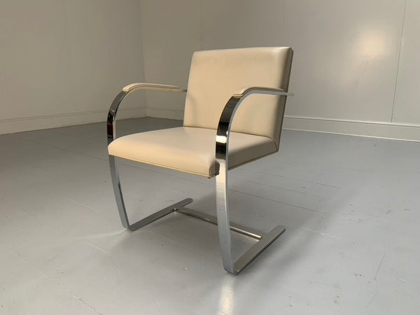 Knoll Studio Brno Flat Bar Armchairs - in Chrome & Ivory Leather, Set of Fourteen @ REHAUS
