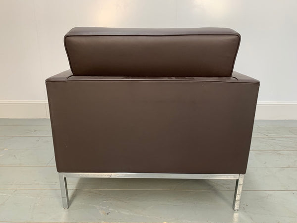 Knoll Studio Florence Knoll Lounge Chair Armchair - In Sabrina Brown Leather @ REHAUS
