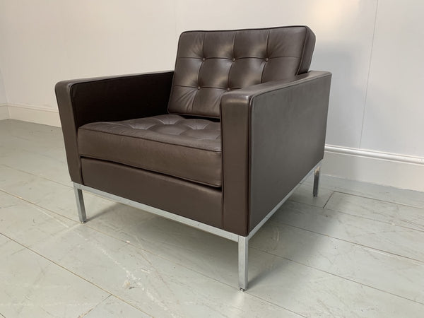 Knoll Studio Florence Knoll Lounge Chair Armchair - In Sabrina Brown Leather @ REHAUS