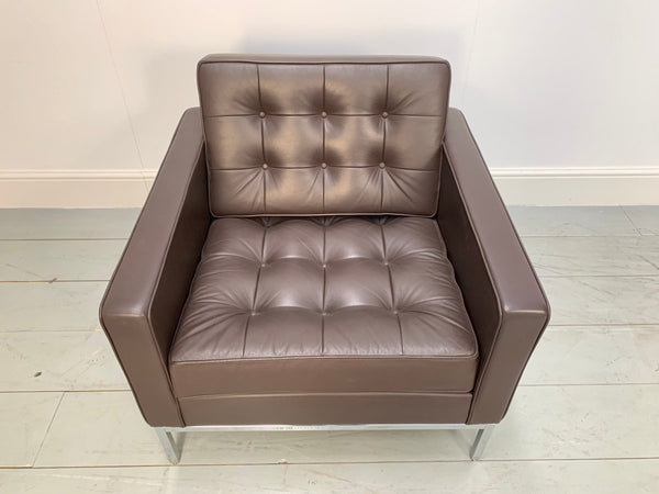 Knoll Studio Florence Knoll Lounge Chair Armchair - In Sabrina Brown Leather @ REHAUS