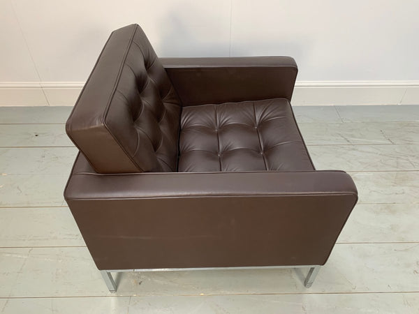Knoll Studio Florence Knoll Lounge Chair Armchair - In Sabrina Brown Leather @ REHAUS