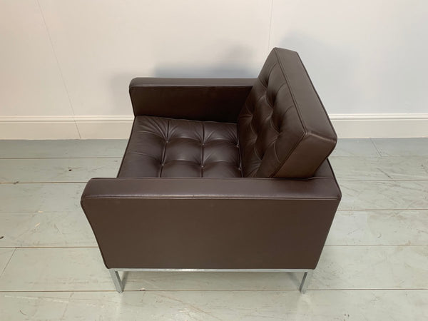 Knoll Studio Florence Knoll Lounge Chair Armchair - In Sabrina Brown Leather @ REHAUS