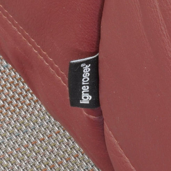 Ligne Roset Burgundy Leather Modular Sofas and Footstool, by Michel Ducaroy, Set of Six @ REHAUS