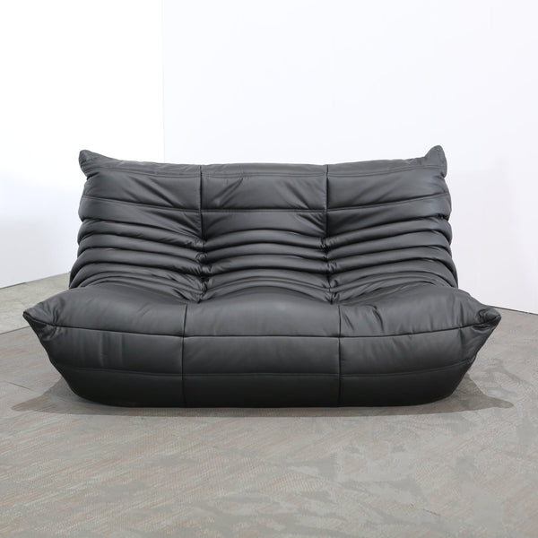 Ligne Roset by Michel Ducaroy Black Leather Togo Sofa, Set of Five @ REHAUS
