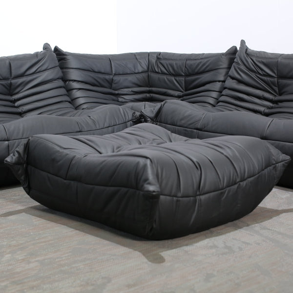 Ligne Roset by Michel Ducaroy Black Leather Togo Sofa, Set of Five @ REHAUS