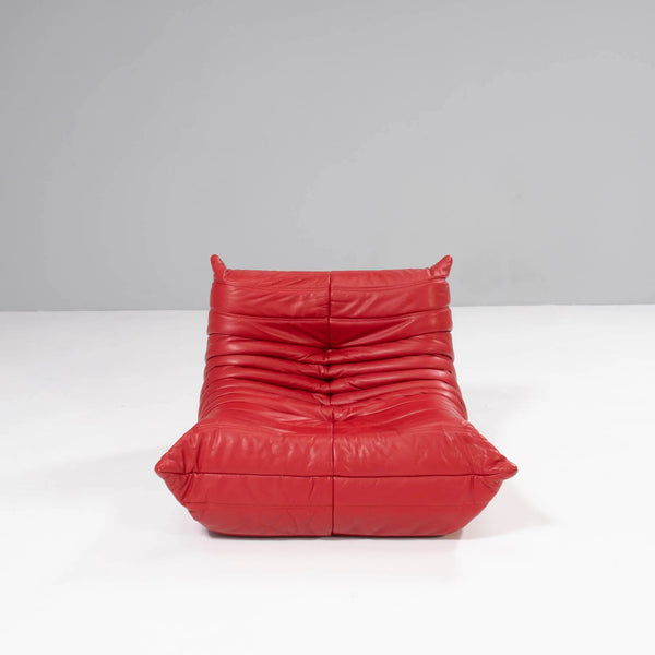 Ligne Roset by Michel Ducaroy Red Leather Togo, 1970s - REHAUS - Michel Ducaroy