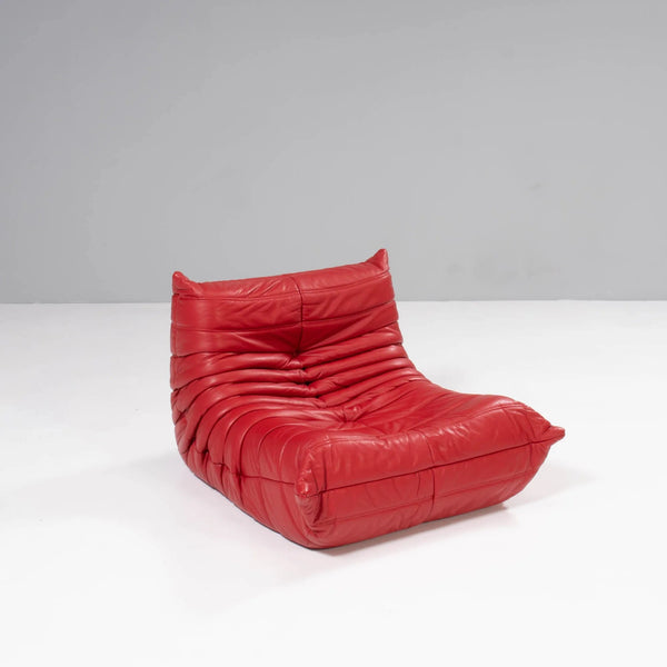 Ligne Roset by Michel Ducaroy Red Leather Togo, 1970s - REHAUS - Michel Ducaroy