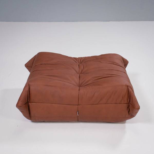 Ligne Roset by Michel Ducaroy Togo Brown Leather footstool @ REHAUS