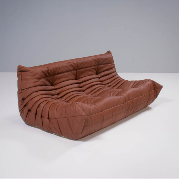 Ligne Roset by Michel Ducaroy Togo Brown Leather Modular Sofa, Set of Three @ REHAUS