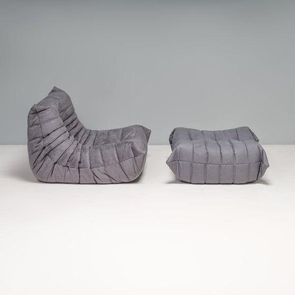 Ligne Roset by Michel Ducaroy Togo Grey Armchair and Footstool - REHAUS - Michel Ducaroy